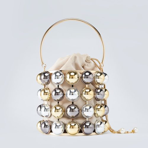Gold Evening Clutch Bag Handmade Beaded Designer Handbags HCX-20331223