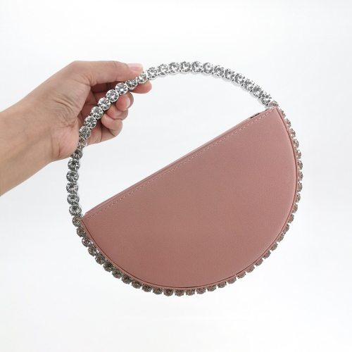 Diamond Circular Evening Bag Dinner Clutch Moon Handbag HCX-200311122