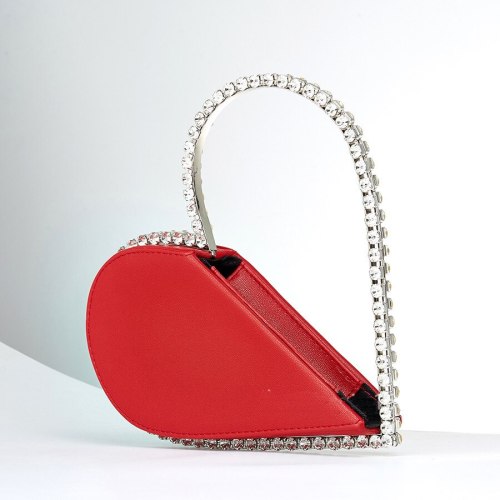 Diamond Red Heart Evening Clutch Bags Wedding Party HandBags HCX-200528192
