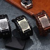 Hot Selling Viking Pirate Bracelet Men's Wide Leather Bracelets QNW257485