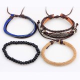 Vintage Metal Leaf Leather Bracelet Bracelets QNW402334