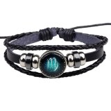 Fashion 12 Constellations Leather Bracelets QNW222435