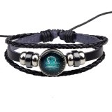 Fashion 12 Constellations Leather Bracelets QNW222435