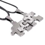 Men Women Couple Stainless Steel Puzzle Pendant Necklace Necklaces QNN300314