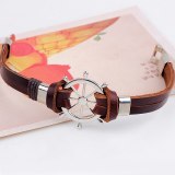 Handmade Retro Rudder Anchor Leather Bracelet Bracelets QNW218697