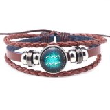 Fashion 12 Constellations Leather Bracelets QNW222435