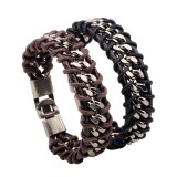 Vintage Braided Genuine Leather Bracelet Hollow Bracelets QNW223041
