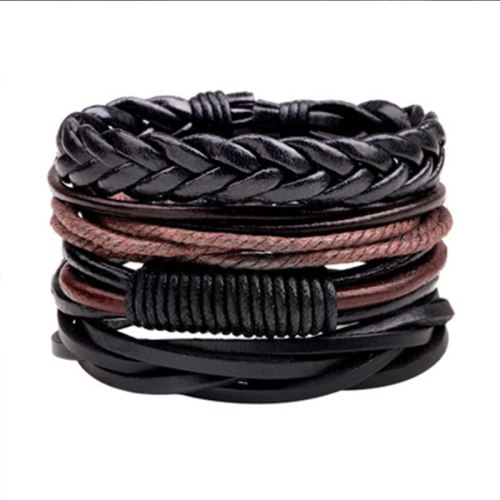 Antique Ethnic Leather Braids & String Easy Fit in Bracelets QNW408293