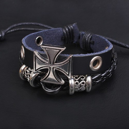Classic Men's Personality Retro Cross Leather Bracelets QNW202637