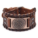 Hot Selling Viking Pirate Bracelet Men's Wide Leather Bracelets QNW257485