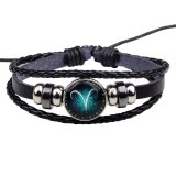 Fashion 12 Constellations Leather Bracelets QNW222435