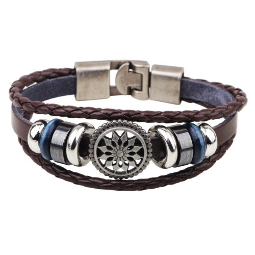 Bronze Genuine Leather Anchor Bracelet Bracelets QNW217384