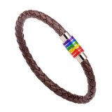 Men Rainbow Jewelry Charm Leather Bracelet Bracelets QNW227485