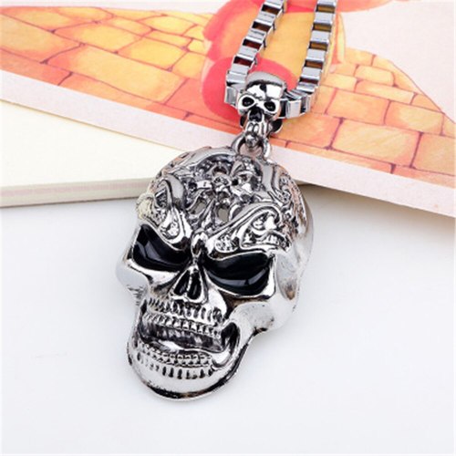 Fashion Punk Rock And Roll Wind Skull Pendant Necklaces QNN501526