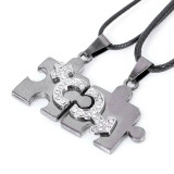 Men Women Couple Stainless Steel Puzzle Pendant Necklace Necklaces QNN300314