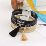 Braided Wide Multilayer Leather Bracelet Magnetic Tassel Bracelet Bracelets QNW2169710