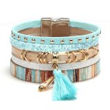 Long Tassel Rivet Bracelets For Women Gift Magnet Buckle Bracelets QNW252132