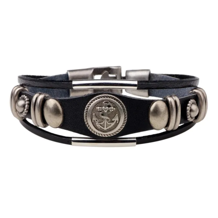 Anchor Leather Bracelet Bangles Fashion Alloy Metal Bracelets QNW223142