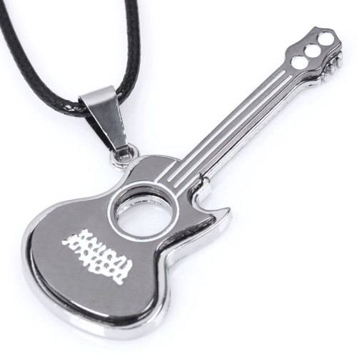 Guitar Stainless Steel Country Music Style Charm Pendant Necklace Necklaces QNN101728