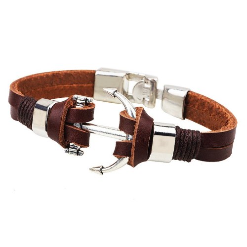 Anchor Leather Bracelet Chain & Link Bracelets QNW216576