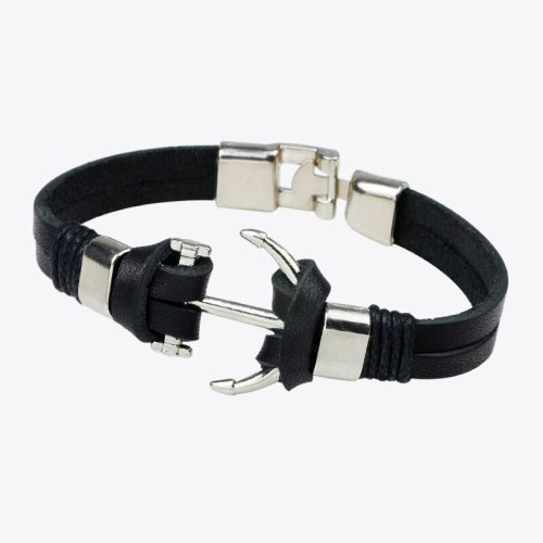 Anchor Leather Bracelet Chain & Link Bracelets QNW216576
