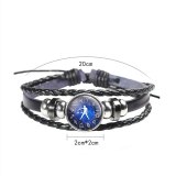 12 Constellations Leather Taurus Libra Classic Bracelet Bracelets QNW252536