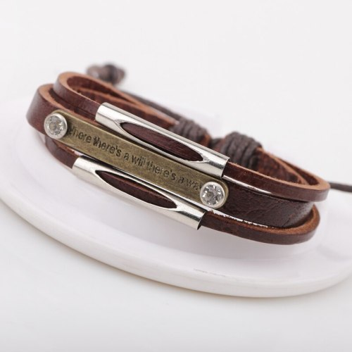 Fashion English Word Leather Bracelet Bracelets QNW212435