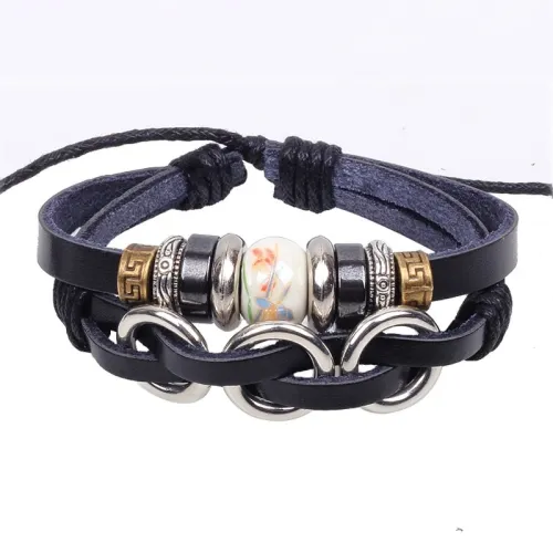 New Charm Cowhide Cool Element Crystal Bracelet Bracelets QNW210314
