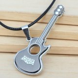Guitar Stainless Steel Country Music Style Charm Pendant Necklace Necklaces QNN101728