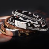 Fashion Rhinestone Leather Wrap Bracelet Bracelets QNW213243