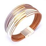 Women Casing Charm Round Wide Wrap Alloy Bracelet Bracelets QNW254859