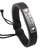 Alloy Wholesale Believe Cowhide Handmade Bracelet Bracelets QNW100213