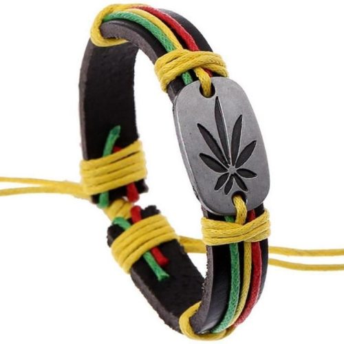 Rasta Jamaica Reggae Leather Bracelet Bracelets QNW101425