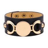 Fashion Wide Leather Woven Alloy Bracelet Bracelets QNW241021