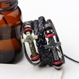 Punk Multi-Layer Jesus Cross Leather Bracelet Bracelets QNW223647