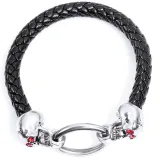 Fashion Rhinestone Skull Leather Knot Bracelet Bracelets QNW603142