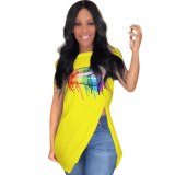 Rainbow Lip Print Fashion T-Shirt Top Tops H160516