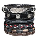 Handmade Fashion Cowhide Fabric Lucky Charm Bracelet Bracelets QNW408899