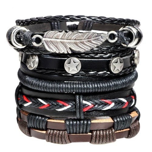 Handmade Fashion Cowhide Fabric Lucky Charm Bracelet Bracelets QNW408899