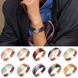 Women Casing Charm Round Wide Wrap Alloy Bracelet Bracelets QNW254859
