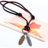 Vintage Sweater Chain Men's Unisex Feather Necklaces QNN106879