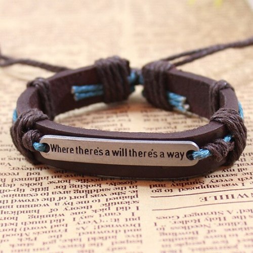 Genuine Leather Where There's A Will There's A Way Charm  Bracelets QNW105364