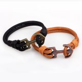 Antique Handmade Leather Rope Alloy Anchor Bracelet Bracelets QNW2196107