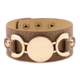 Fashion Wide Leather Woven Alloy Bracelet Bracelets QNW241021