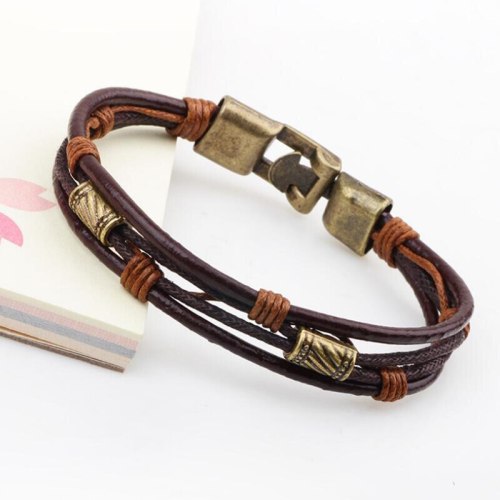 Multi Layer Rope Chain Leather Bracelet Bracelets QNW218293