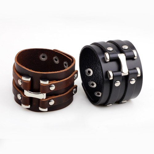 Fashion Punk Leather  Men Bracelet Bracelets QNW220718