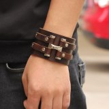 Fashion Punk Leather  Men Bracelet Bracelets QNW220718