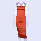 Summer Soft Dress Sleeveless Backless Party Outfits Sexy Strap Dresses D8C062738
