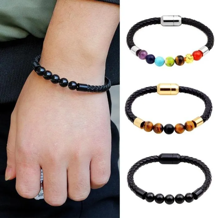 Women Men's Braided Leather Bracelet Bracelets QNW2409110