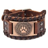 New Wolf Claw Bracelet Leather Braided Bracelets QNW257889